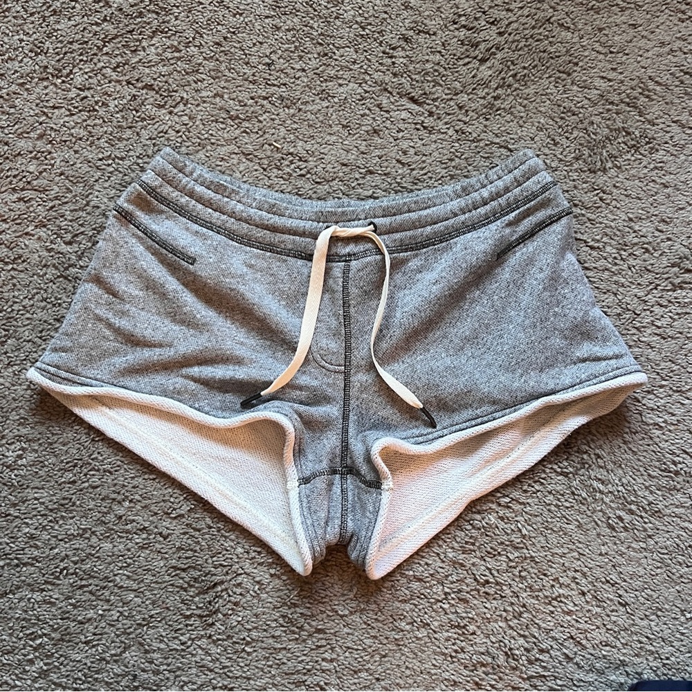 Lululemon RARE All You Need French Terry Heathered Gray Shorts est. size 4.6